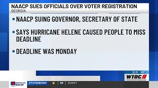 Georgia Chapter of NAACP files lawsuit to extend voter registration deadline [upl. by Aiki466]