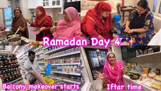 Ramadan day 4 ✨ IFTAR  pehli baar Bread Roll banaye  Balcony Makeover start  vlog [upl. by Trahurn]