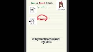 Open VS closed syllable [upl. by Drhcir]