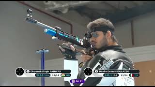 Divyansh Singh Panwar of India 🇮🇳 shoots down the World Record and Gold🥇in Mens 10m Air Rifle [upl. by Klapp]