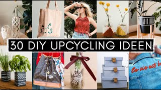 30 Upcycling DIY Ideen aus Altglas ampTetrapak Fashion Thrift Flips Jeansjacken Shirtsamp Handtaschen [upl. by Thirzia]