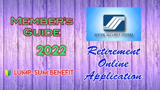 SSS Retirement Application Online  Lumpsum Benefit [upl. by Nojad]