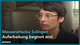 Herbert Reul und Josefine Paul im interview nach NRWLandtagssitzung zur Messerattacke am 300824 [upl. by Ennire]