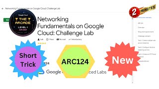 2024 Networking Fundamentals on Google Cloud Challenge Lab  ARC124  qwiklabs  arcade [upl. by Murray865]