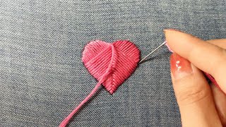 How to Embroider a Heart to Cover a Hole on Jeans [upl. by Eleanora796]