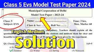 Class 5 Evs English Medium Paper solution 2024 [upl. by Eener]