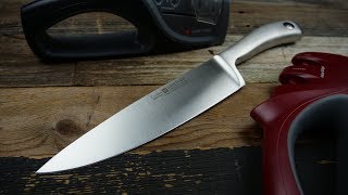 How To Sharpen Knives On Wusthof Hand Held Sharpeners [upl. by Ainafets752]