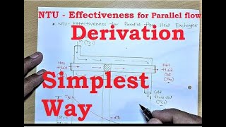 NTU Effectiveness for Parallel flow heat exchanger Derivation [upl. by Perni99]