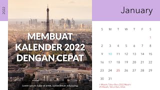 Cara membuat kalender 2022 dengan PowerPoint dengan Cepat [upl. by Aihcsrop]