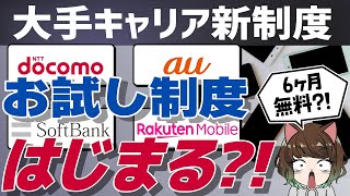 【速報】最長2年間スマホ代タダ⁉大手携帯4社の6ヵ月お試し制度が年内に開始されるかも。 [upl. by Ahsiat]