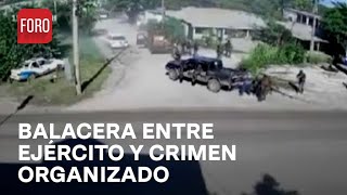 Revelan imágenes de balacera entre ejército y crimen organizado en Chiapas  Las Noticias [upl. by Sessylu]