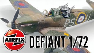 Airfix Defiant 172 full paint amp weathering tutorial RAF ww2 scalemodel Airfix [upl. by Nylodnarb]