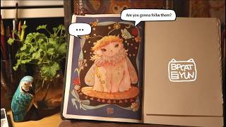 Cat moth story illustration Art Vlog ArtJournal My gouache art work process Paint with me [upl. by Elohc]