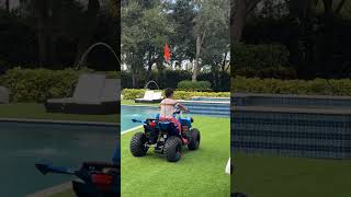 Dad gets mad at son for riding four wheeler by the pool shorts [upl. by Samalla]