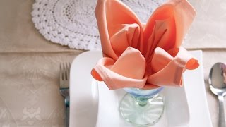 Napkin folding Flower [upl. by Yelkrab]