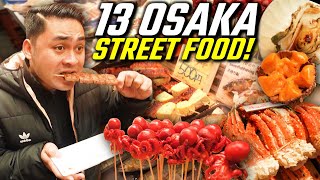 13 INSANE Japanese Street Food of OSAKA BEST Seafood Heaven of JAPAN [upl. by Volney]