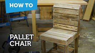 How to build a DIY pallet chair [upl. by Ahsykal]