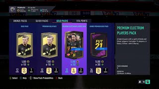 FUT 21  5 x Premium Electrum Players Pack Opened 62500 gold or 1250 Fifa Points [upl. by Zahc]