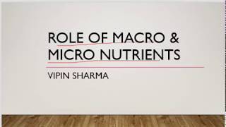 Role of macro and micro nutrientsNitrogen and phosphorous rolesMineral nutrition [upl. by Ennayelhsa]