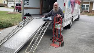 How to move a golf cart onto a UHaul moving truck in Asheville at Givens Estates [upl. by Yrrek]