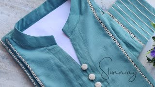 Collar Neck Design with Button Placket Front Neck Design neckdesign [upl. by Anayaran]