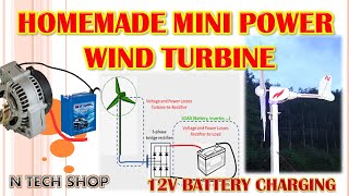 How to Make Mini Wind Turbine Generator at Home  Free Electricity  N TECH SHOP [upl. by Eiramenna470]