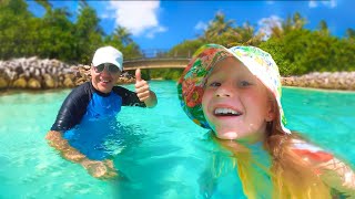 Nastya and dad are having fun on the beach [upl. by Iduj]