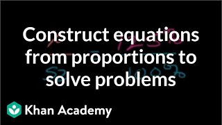 Constructing equations from proportions to solve problems  Algebra Basics  Khan Academy [upl. by Adda327]