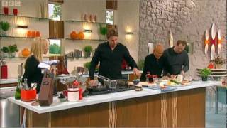 James Martin cooks Lobster ravioli with lobster sauce for Emma Bunton [upl. by Yelik231]