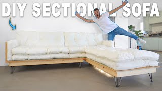 DIY SECTIONAL SOFA  FREE PLANS  MODERN BUILDS [upl. by Traweek]