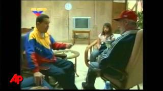 Raw Video Chavez of Venezuela Meets Castro [upl. by Sennahoj]