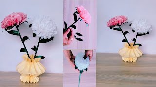 Easy Flower Making By Paper  Paper Flower Making By Paper Napkin  Paper Craft Tissue Paper Flower [upl. by Riannon]