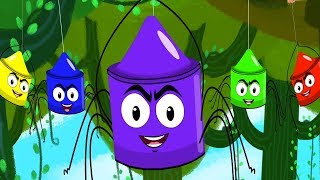 Five Scary Spiders Crayons Nursery Rhymes Kids Songs Baby Rhymes [upl. by Hedelman]