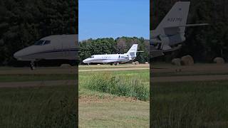 Landing and Reverse Thrust  Cessna 680A Citation Latitude Landing cessna jet planespotting [upl. by Honeywell]