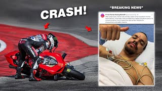 Franco Morbidelli Suffers Serious Accident at Portimao Test  MotoGP 2024 [upl. by Ailaro]