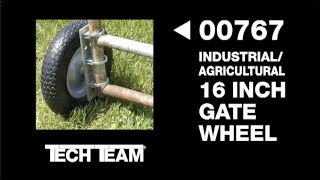 How to Keep a Farm  Cattle Gate from Dragging Use Tech Team’s 00767 16” Gate Wheel End Mount [upl. by Jeramie]