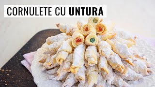 🥐 Cornulețe FRAGEDE cu untură și smântână 🥐  rețeta de cornulețe cu drojdie pentru sărbători [upl. by Buchanan]