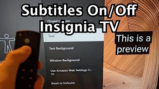 Insignia TV How to Turn OffOn Subtitles amp Closed Captions [upl. by Olegnaed]