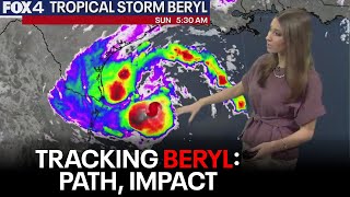 Tropical Storm Beryl Updated timing track North Texas impact [upl. by Carol604]