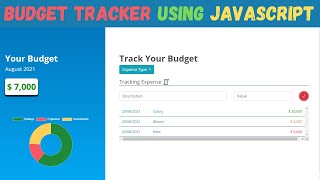 Learn How to Build a Budget Tracker using Javascript  Expense Savings and Investment Tracker app [upl. by Eneles]