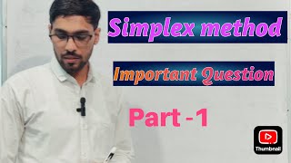 Simplex method Linear programming problemLPPConcept to solve lpp by simplex methodRitesh sir [upl. by Otit138]