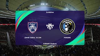 Johor Darul Tazim vs Penang 12092024 Liga Super PES 2021 [upl. by Tamanaha]