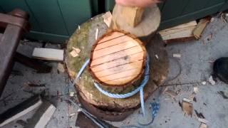 Froe on seasoned oak for kindling [upl. by Nonnac]