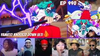 Yamato saves Luffy and defeats Ulti 🔥🔥 Reaction Mashup   One Piece 990 [upl. by Akemej]