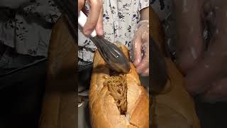 Huge Yakisoba Pan yakisoba sandwich homemade food yakisobapan japanesefood subscribe [upl. by Delwin]