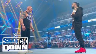 THE ROCK STARES DOWN ROMAN REIGNS  WWE SmackDown Highlights 2224  WWE on USA [upl. by Ahsiled]