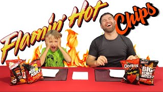 My 7yearold tries Flamin Hot Chips [upl. by Atibat216]