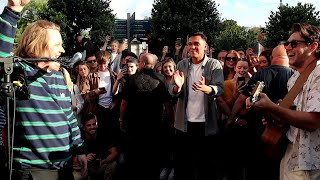 Niall Horan and Lewis Capaldi Perform quotSlow Handsquot on Grafton Street as they Join Jacob Koopman [upl. by Hinman]