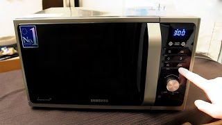 Samsung MG23F301TAS Microwave Unboxing and first use [upl. by Lj512]