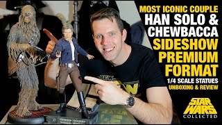 Han Solo amp Chewbacca Sideshow Premium Format Statue Unboxing amp Review [upl. by Tremaine]